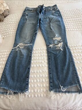 MOTHER Distressed Insider Crop Step Fray Jeans - size 28
